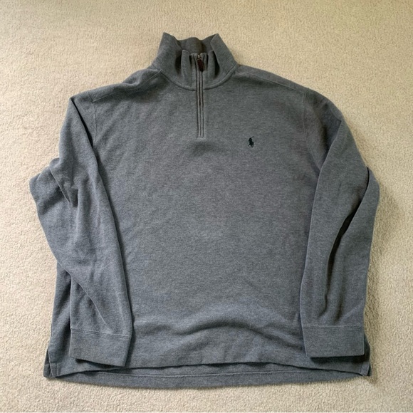 Polo by Ralph Lauren Gray Quarter-Zip Sweater - Picture 1 of 8